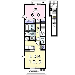 メモリア　イルミナンテ 202 2階1LDKの間取り