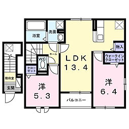 IMコート kashii II 2LDKの間取図画像