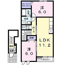 ミルト 2LDKの間取図画像