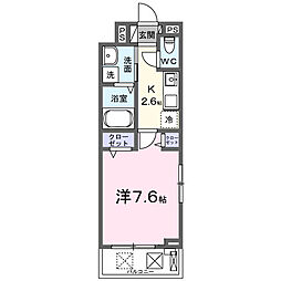 ヒカルサ静岡春日町 1Kの間取図画像