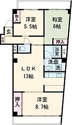 ハーモニー山本 3LDKの間取図画像
