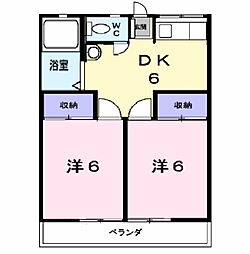パルク大成 2DKの間取図画像