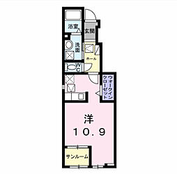エターナル ヴィレッジII ワンルームの間取図画像