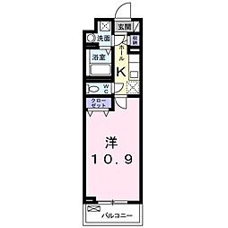 ミルトハウス 1Kの間取図画像