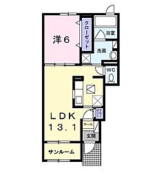 グラン・ソレイユ1 1LDKの間取図画像