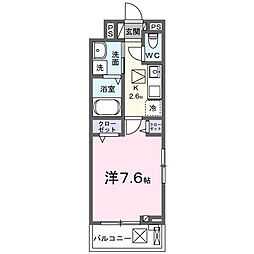ヴィセオ 1Kの間取図画像