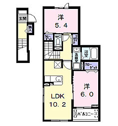 クレール・アンジュII 2LDKの間取図画像