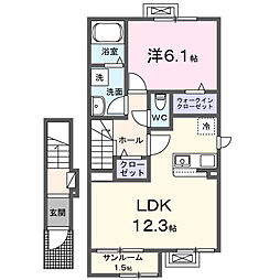 フェレーザ長峰 1LDKの間取図画像