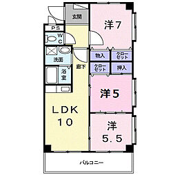 ファーストワン 3LDKの間取図画像