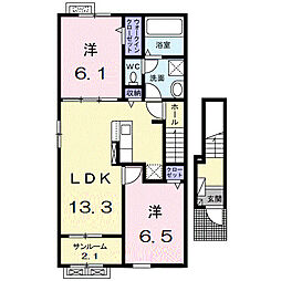 ラ ルミエール 2LDKの間取図画像