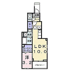 ヒカルサ大宮南中丸ノ-スI 1LDKの間取図画像