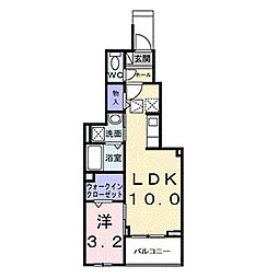 ヒカルサ大宮南中丸ノ-スI 1LDKの間取図画像