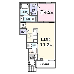 ヒカルサ鷲宮 1LDKの間取図画像