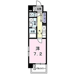 オンフォレスト・吉島 1Kの間取図画像