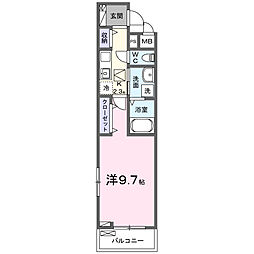 サイカス新屋敷 1Kの間取図画像