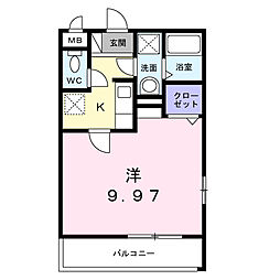 さくらテラス 1Kの間取図画像