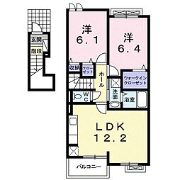 エアリーヒル3 2LDKの間取図画像