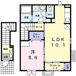 ミント 1LDKの間取図画像
