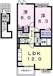 プリムラ2 2LDKの間取図画像