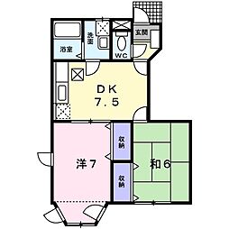 プランタン21 2DKの間取図画像