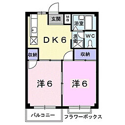 コーポN・K 2DKの間取図画像