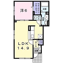 カーサヨシノ 1LDKの間取図画像