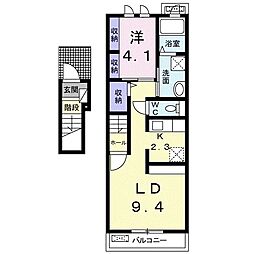 ビジュ・トゥール 1LDKの間取図画像