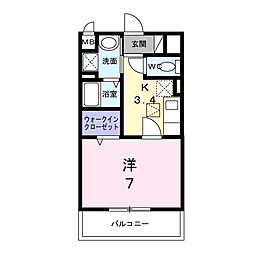 リッシュ 1Kの間取図画像