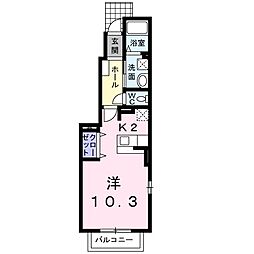 プレ・パルク ワンルームの間取図画像
