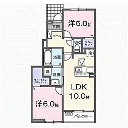マレカージュ大石 2LDKの間取図画像