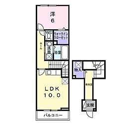 グランディール 1LDKの間取図画像
