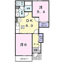 ファミールMRR 2DKの間取図画像