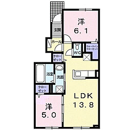 ネオ グレイスIII 2LDKの間取図画像