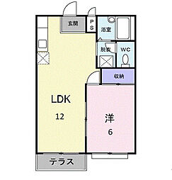 ニューシティB 1LDKの間取図画像