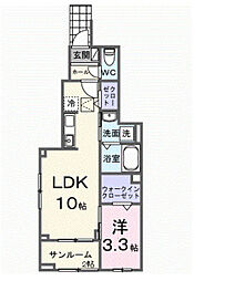 フィデールブリーゼ 1LDKの間取図画像