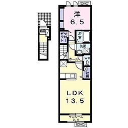 アルカディア龍 1LDKの間取図画像