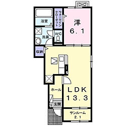 プロセピナ 1LDKの間取図画像