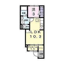 プロムナード春日 1LDKの間取図画像