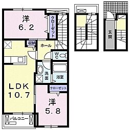 エストレイヤ湘南 2LDKの間取図画像