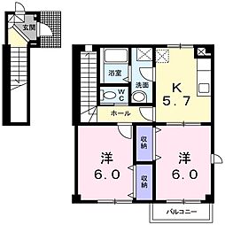 メゾン・アヴニール 2Kの間取図画像