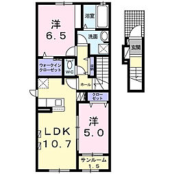 メゾン・ポエム 2LDKの間取図画像