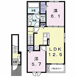 マカロン.m 2LDKの間取図画像