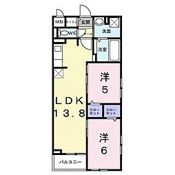 Banksia(バンクシア) 2LDKの間取図画像