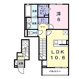 ベル・コリーヌI 1LDKの間取図画像