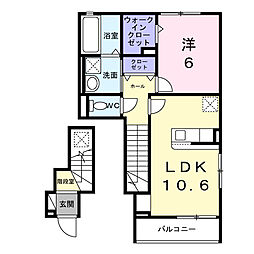 ベル・コリーヌI 1LDKの間取図画像