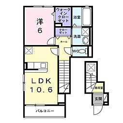 ベル・コリーヌII 1LDKの間取図画像