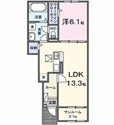 ベアバレーA 1LDKの間取図画像