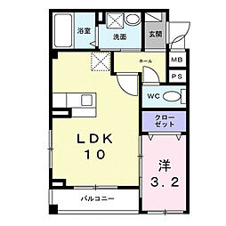 メゾン・ド・K 天神川 1LDKの間取図画像