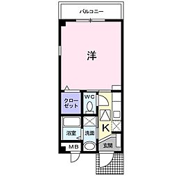 プランドールT医大前 1Kの間取図画像