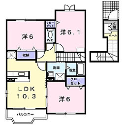 アルバーダ・M 3LDKの間取図画像